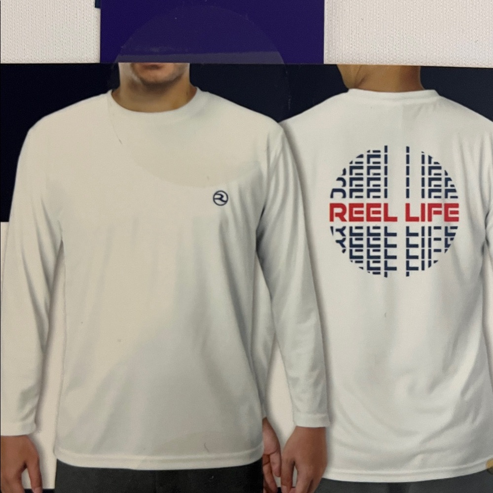 Reel Life White Long Sleeve UV Tee - Picture 2 of 5